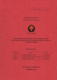 IMPLEMENTASI LoRa SEBAGAI FLATFORM IoT PADA MONITORING PEMANFAATAN ENERGI LISTRIK DI JURUSAN TEKNIK ELKTRO