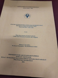 ANALISIS ACTIVITY BASED COSTING DALAM MENENTUKAN BESARNYA TARIF JASA RAWAT INAP ( STUDI PADA RSU.GRAHA ASIH )