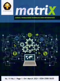 MATRIX = JURNAL MANAJEMEN TEKNOLOGI DAN INFORMATIKA