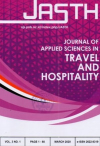 JASTH = JOURNAL OF APPLIED SCIENCES IN TRAVEL AND HOSPITALITY